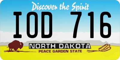 ND license plate IOD716