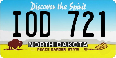ND license plate IOD721
