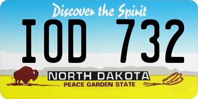 ND license plate IOD732