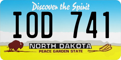 ND license plate IOD741