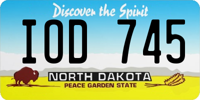 ND license plate IOD745