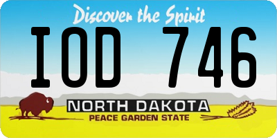 ND license plate IOD746