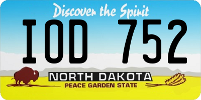 ND license plate IOD752