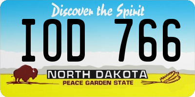 ND license plate IOD766