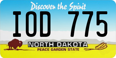ND license plate IOD775