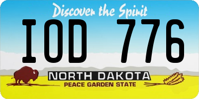 ND license plate IOD776