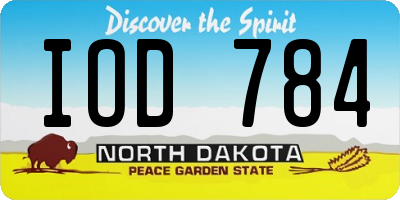 ND license plate IOD784