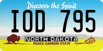 ND license plate IOD795
