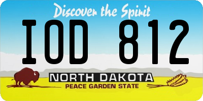 ND license plate IOD812