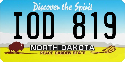 ND license plate IOD819