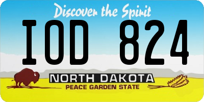 ND license plate IOD824