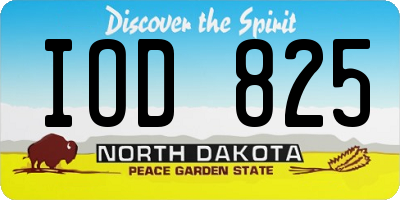 ND license plate IOD825