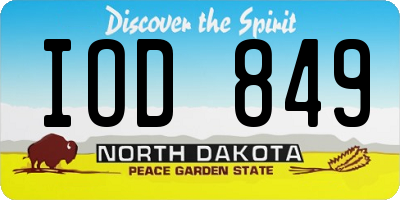 ND license plate IOD849