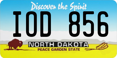 ND license plate IOD856