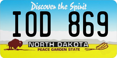 ND license plate IOD869