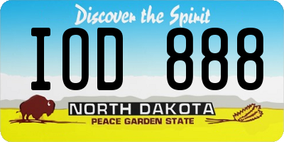 ND license plate IOD888