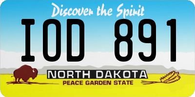 ND license plate IOD891