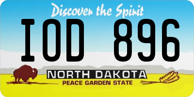 ND license plate IOD896