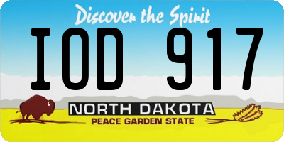 ND license plate IOD917
