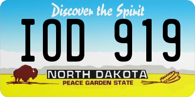 ND license plate IOD919