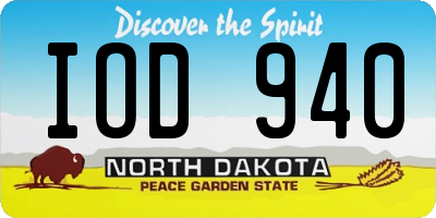 ND license plate IOD940