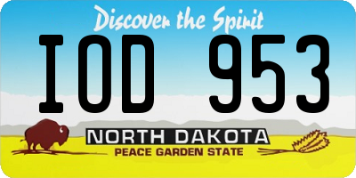 ND license plate IOD953