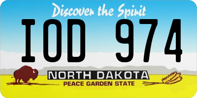 ND license plate IOD974