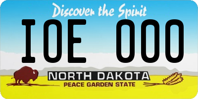 ND license plate IOE000