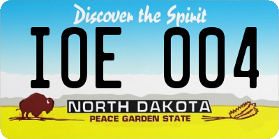 ND license plate IOE004