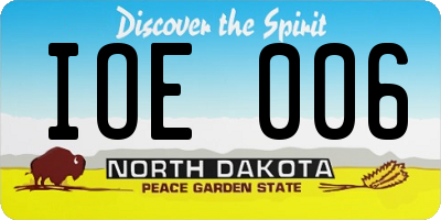 ND license plate IOE006