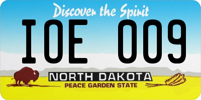 ND license plate IOE009