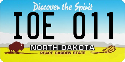 ND license plate IOE011