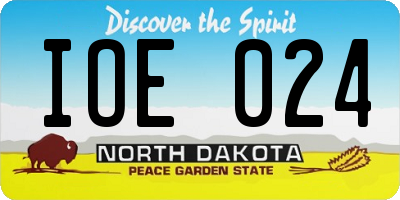 ND license plate IOE024