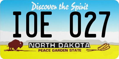 ND license plate IOE027