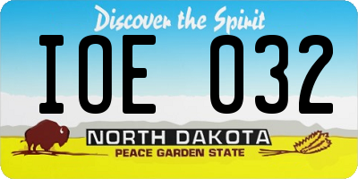 ND license plate IOE032