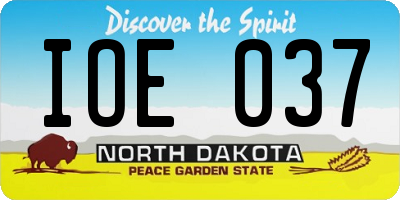 ND license plate IOE037