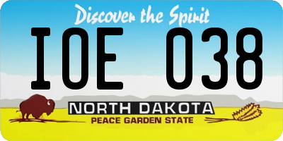ND license plate IOE038
