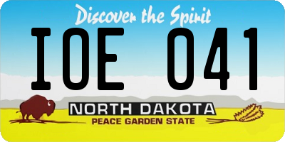 ND license plate IOE041