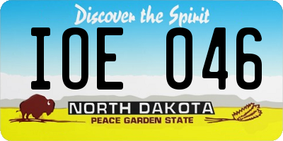 ND license plate IOE046