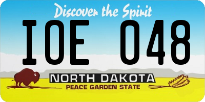 ND license plate IOE048