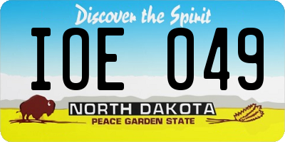 ND license plate IOE049