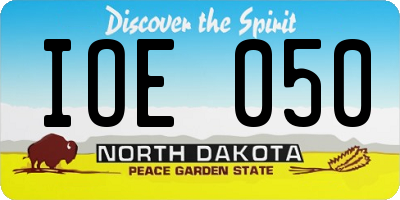 ND license plate IOE050