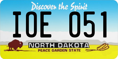 ND license plate IOE051