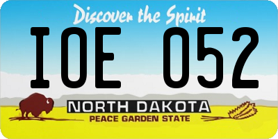 ND license plate IOE052
