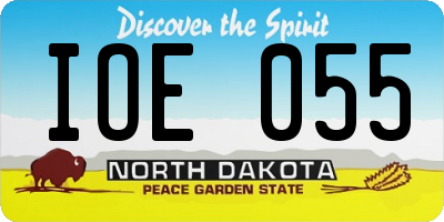ND license plate IOE055