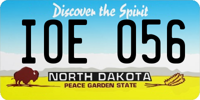 ND license plate IOE056