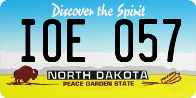 ND license plate IOE057