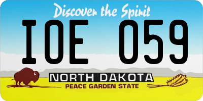 ND license plate IOE059