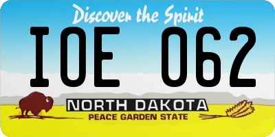 ND license plate IOE062