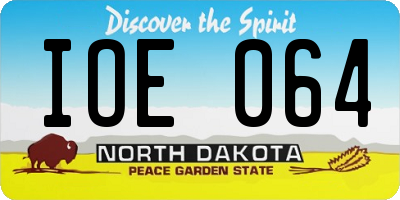 ND license plate IOE064